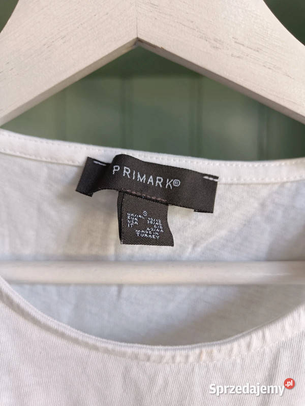 Biała koszulka z falbanką rozmiar S 36 Primark Rozmiar 36(S) Dąbrowica