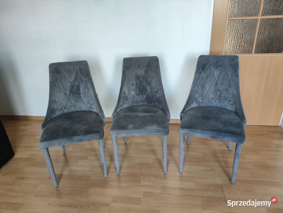 Krzesła tapicerowane TRIX Velvet szare do mazowieckie Chotomów