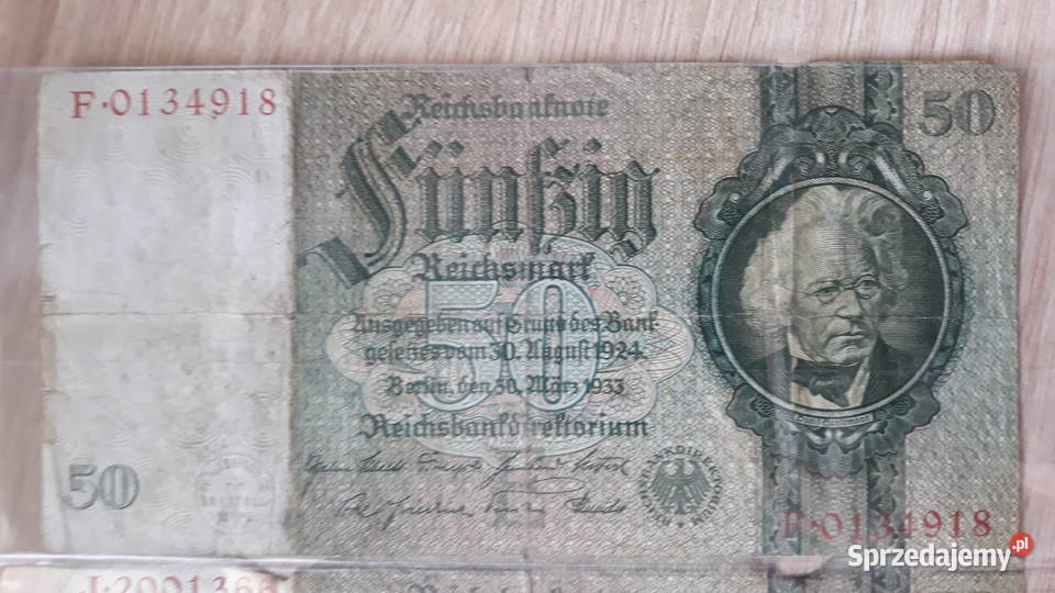 50 Marek Niemcy 1933 r seria FJZ wielkopolskie sprzedam