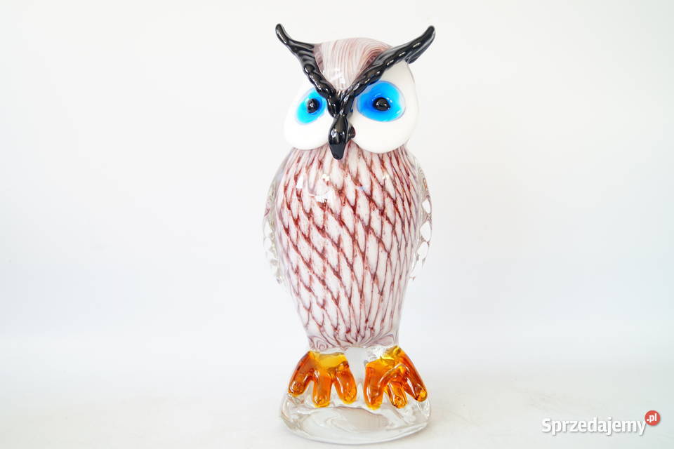 Figura szklana figura Murano style SOWA symbol Gizałki sprzedam