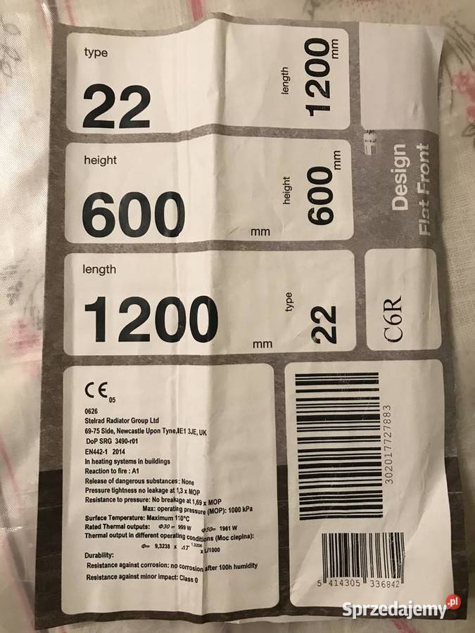 Kaloryfer panelowych 122 60 podłączenie Dolne Wyposażenie wnętrz łódzkie Łask sprzedam