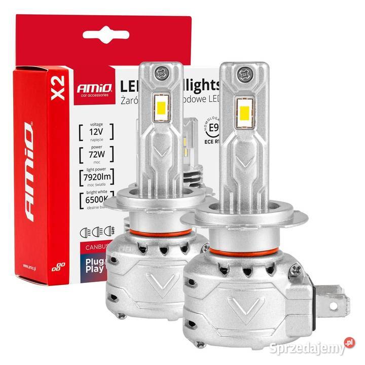 ŻARÓWKI LED H7 X2 CANBUS MINI 72W AMIO CANBUS wielkopolskie Gniezno