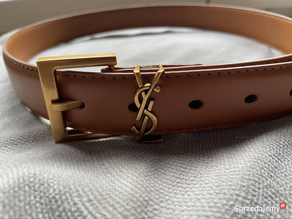 Damski jasnobrązowy pasek YSL Yves Saint Laurent Luboń