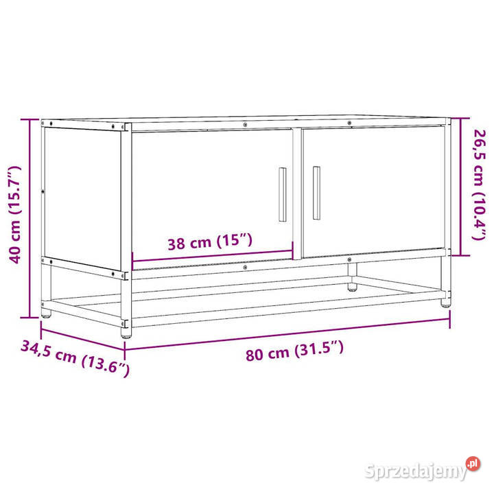 Szafka pod telewizor szary dąb sonoma 80x345x40 sprzedam
