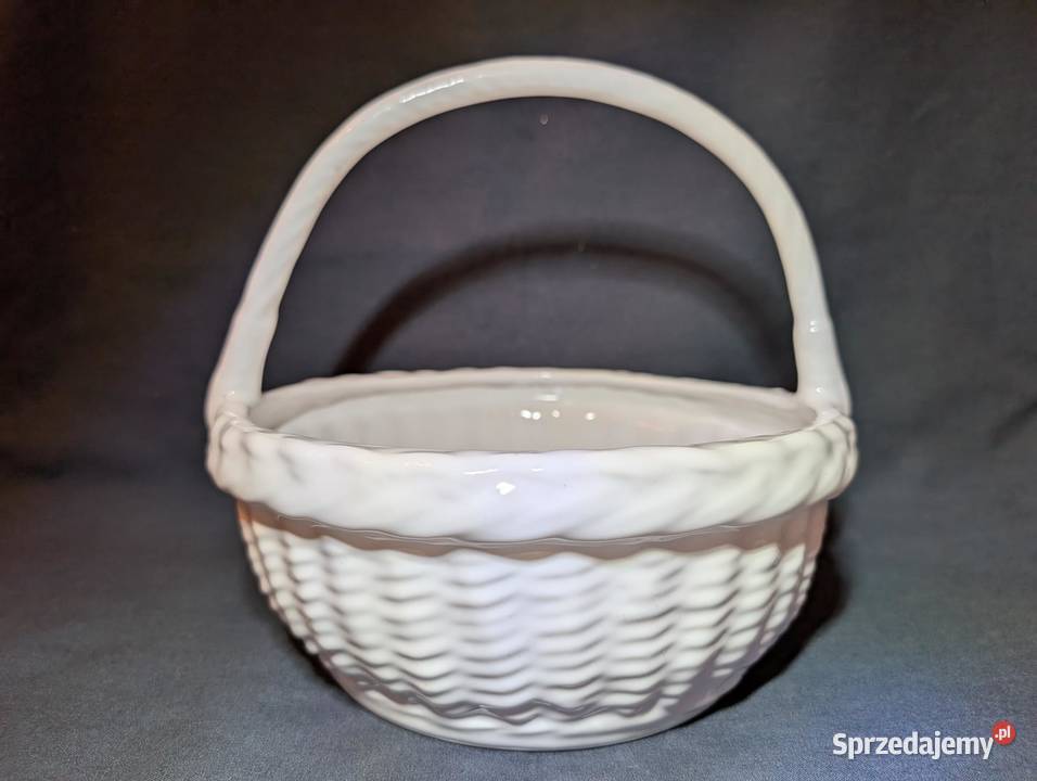 Porcelanowy Koszyk Pleciony Vintage lata 80 Stan wielkopolskie