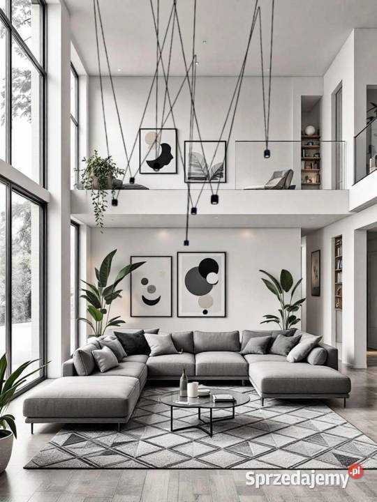 Długa lampa wisząca do wysokich pomieszczeń Rzeszów