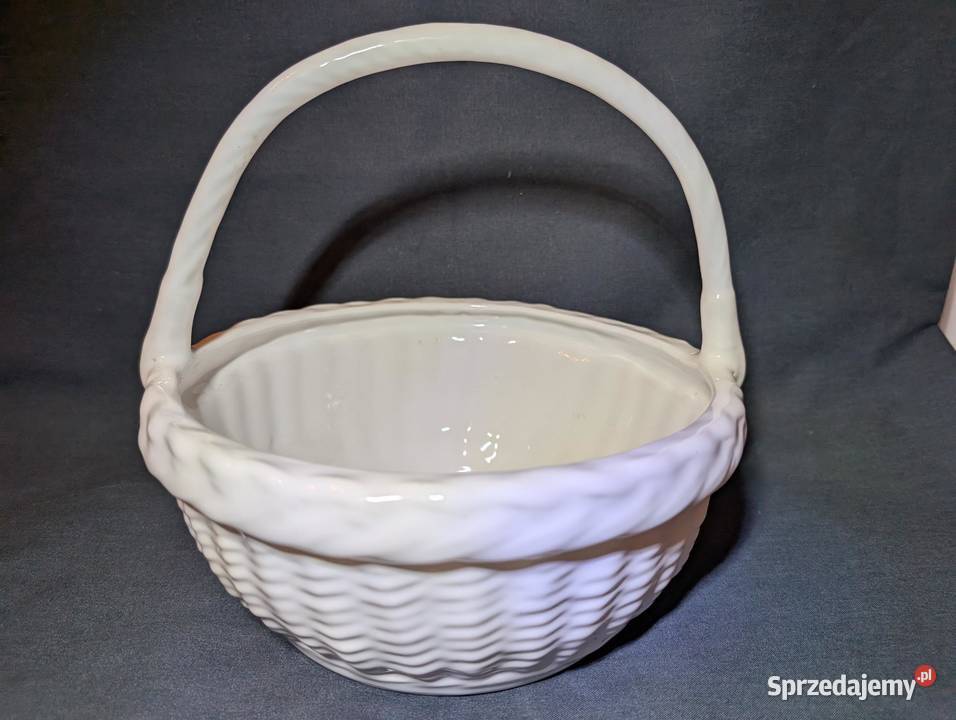 Porcelanowy Koszyk Pleciony Vintage lata 80 Stan Porcelana i szkło Piła sprzedam