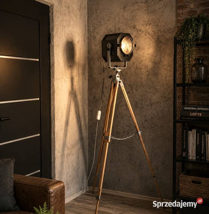 Lampa teatralna PRL Vintage loft Poznań sprzedam
