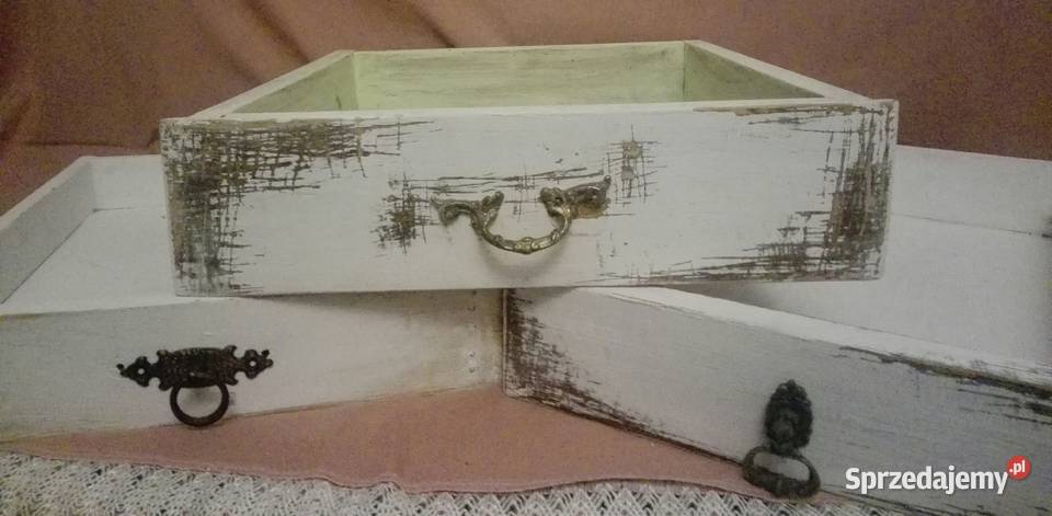 OKAZJA Stare szuflady shabby chic rękodzieło Antyki, Sztuka, Kolekcje Rajec Szlachecki