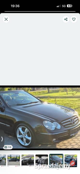 Mercedes clk W209 cabrio 26v6 LPG zamiana małopolskie Tarnów