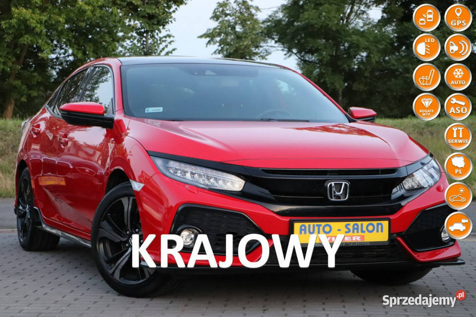 Honda Civic krajowy2wł serwis model 2018dach światła do jazdy dziennej Opole sprzedam