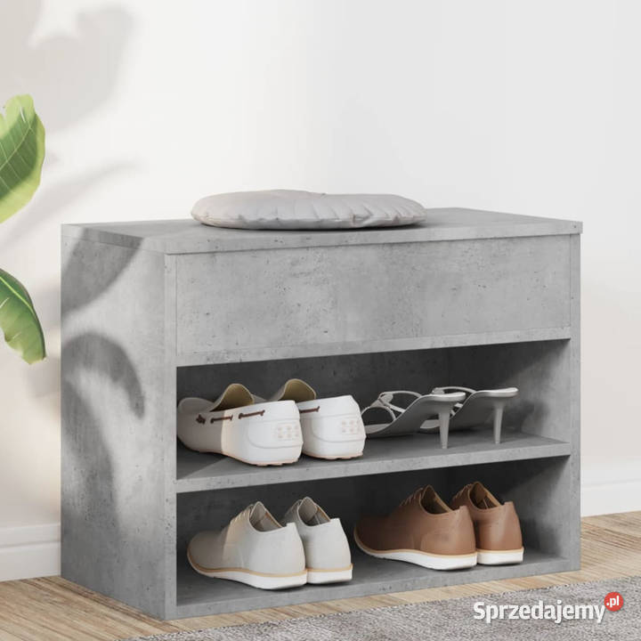 Ławka z miejscem na buty szara 60x30x45 WM808742 mazowieckie Warszawa