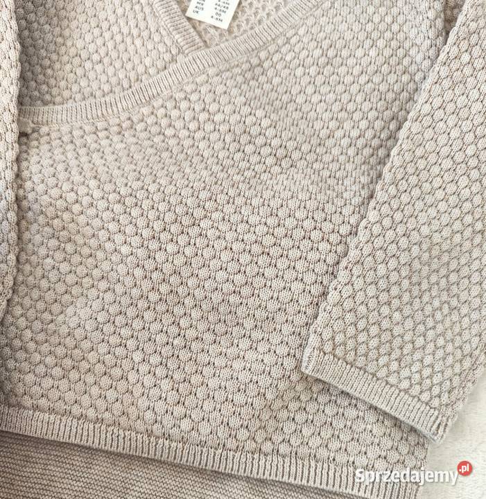 Beżowy komplet HM 68 bawełna lyocell sweterkowy