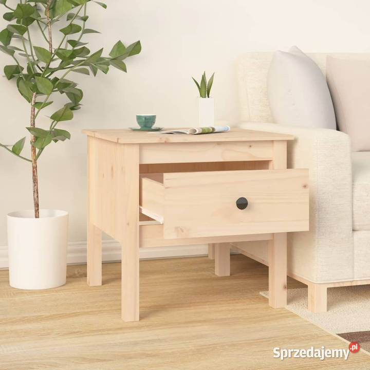Stoliki boczne 2 50x50x49 lite drewno sosnowe Warszawa
