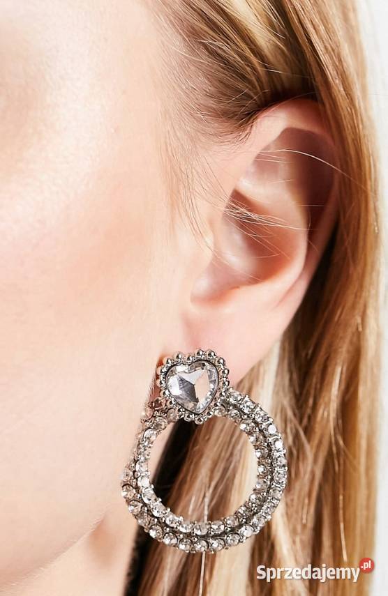 RIVER ISLAND Bogato zdobione kolczyki serca z Dla kobiet Moda i Styl małopolskie Kraków
