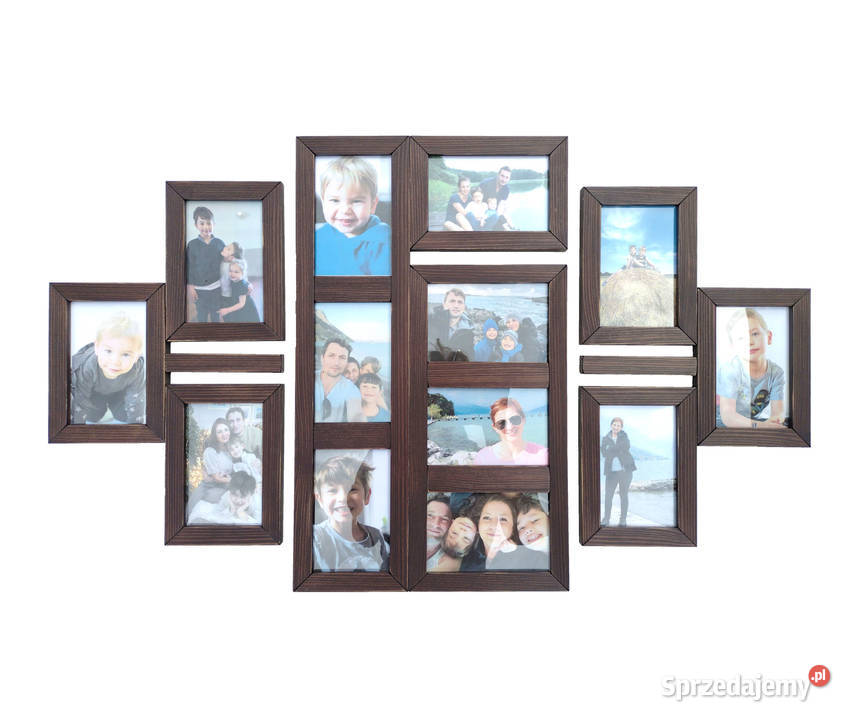 Drewniana Multirama Ramka na 13 zdjęć 10x15 Kraków