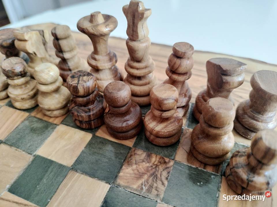 Szachy z drewna oliwnego zachodniopomorskie Kamień Pomorski