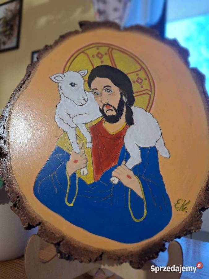 Obraz malowany ręcznie na plastrze brzozy Obrazki i obrazy Strzyżów