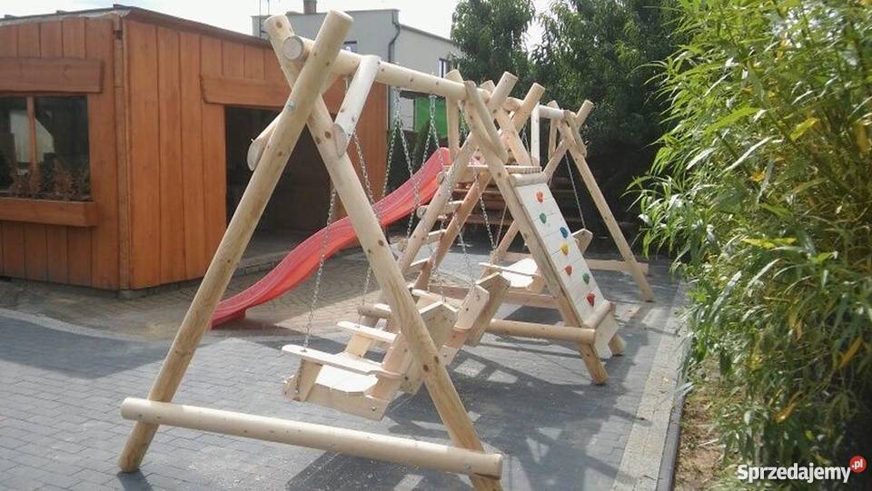 Meble ogrodowe barowe drewniane huśtawkiTran 100