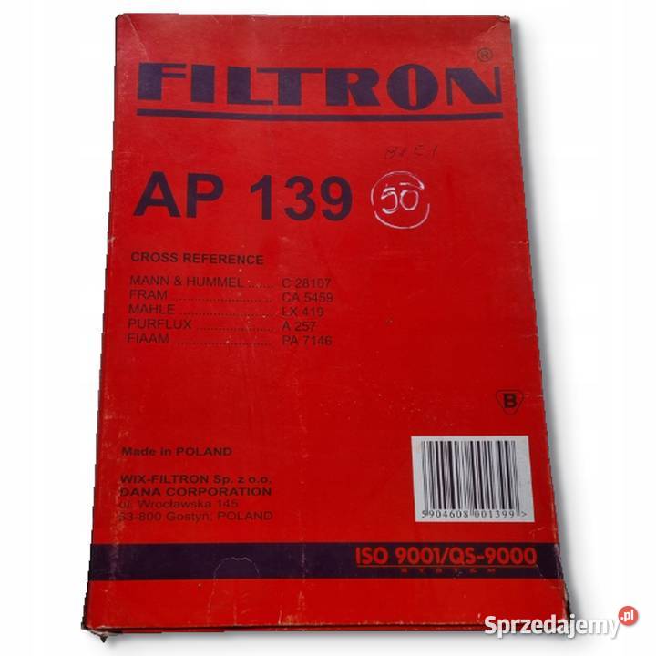 FILTR POWIETRZA AP 139 AP139 Seat Toledo I 18 lubelskie Chełm sprzedam