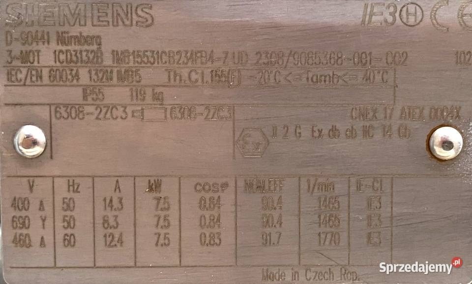 motoreduktor przekładnia 75kW 16obr SEW