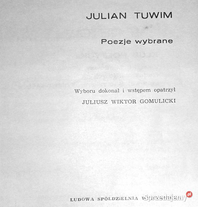 Poezje wybrane Julian Tuwim lubelskie Chełm