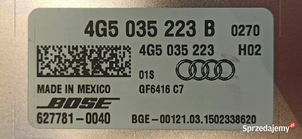 AUDI A7 4G WZMACNIACZ BOSE 4G5035223B osobowe