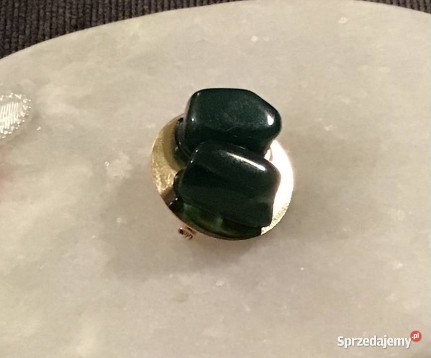 Broszka z zielonymi agatami Warszawa sprzedam