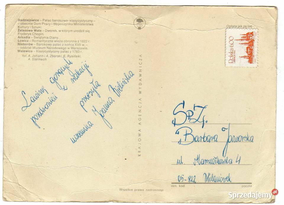 WOJEWÓDZTWO SKIERNIEWICKIE POCZTÓWKA