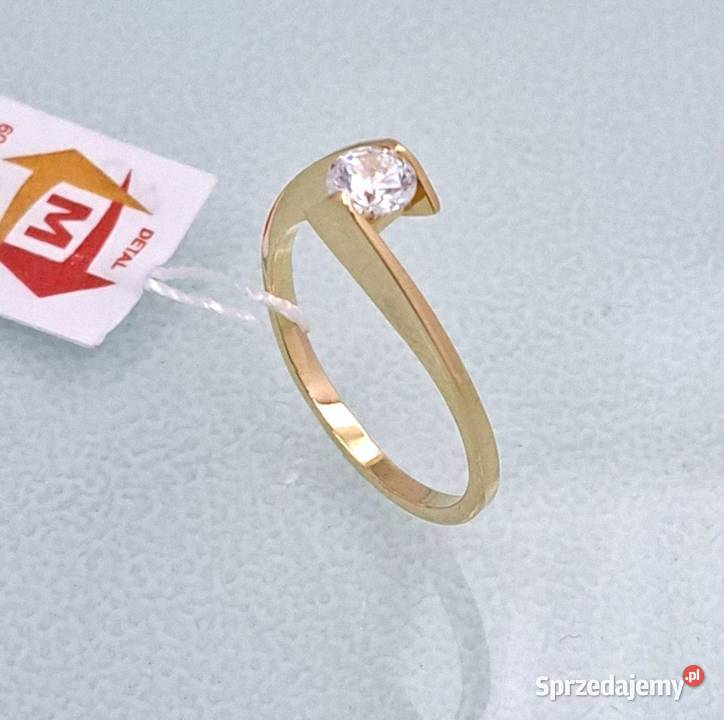 20Pierścionek r20 Złoty pr585 classic z jednym Poznań