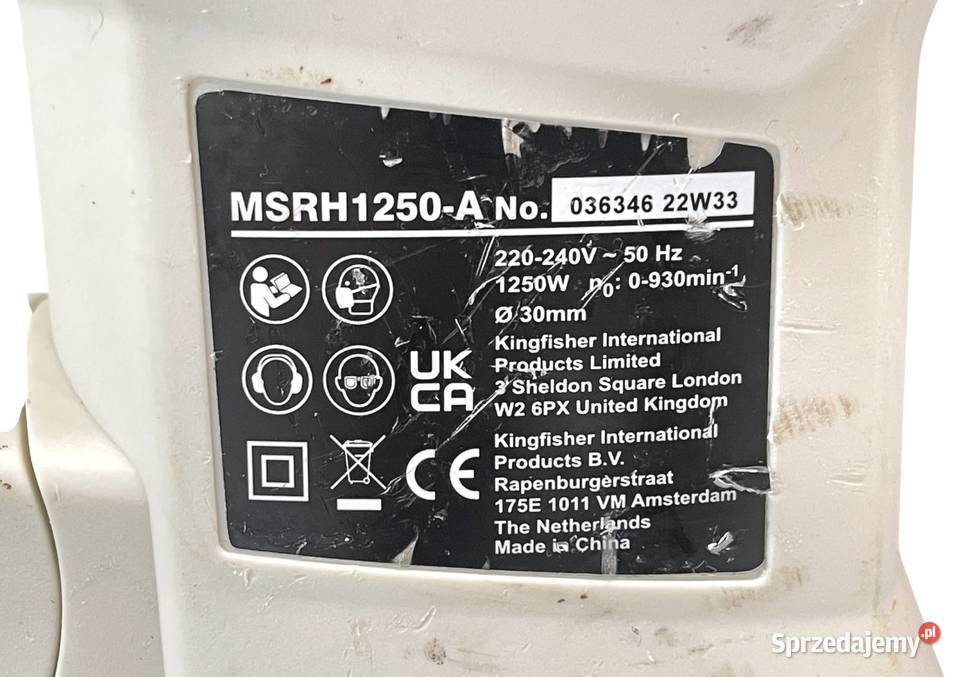 Młotowiertarka MacAllister SDS plus 1250 W Wiertarki i wkrętarki małopolskie Kraków