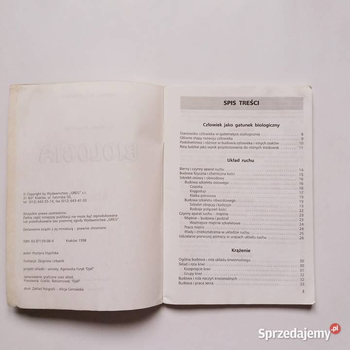 Krystyna Stypińska Biologia klasa 7 szkoła miękka Podręczniki Łódź