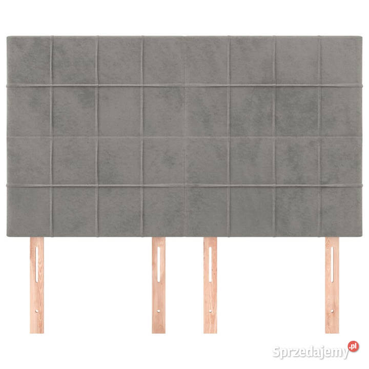 Zagłówki do łóżka 4 jasnoszare 72x5x7888 aksamit Warszawa