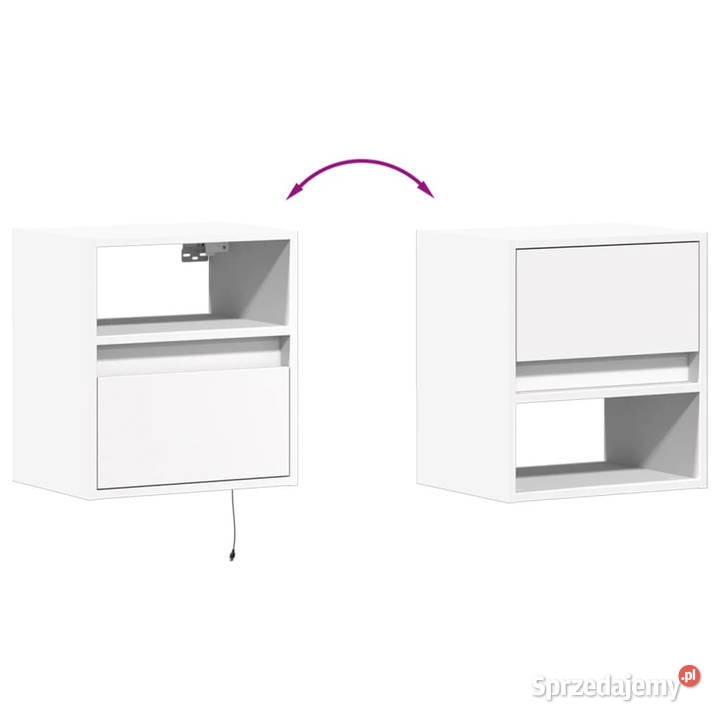 Ścienna szafka TV z LED biała 41x31x45 WM852313 Warszawa