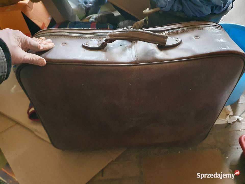 Walizka stara duża skórzana vintage mazowieckie Warszawa