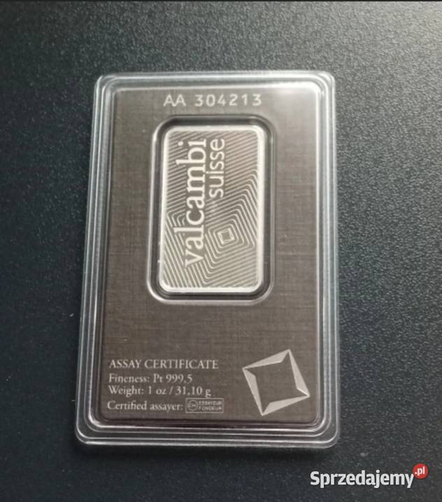 Sztabka platyny Valcambi 311 g Gdańsk