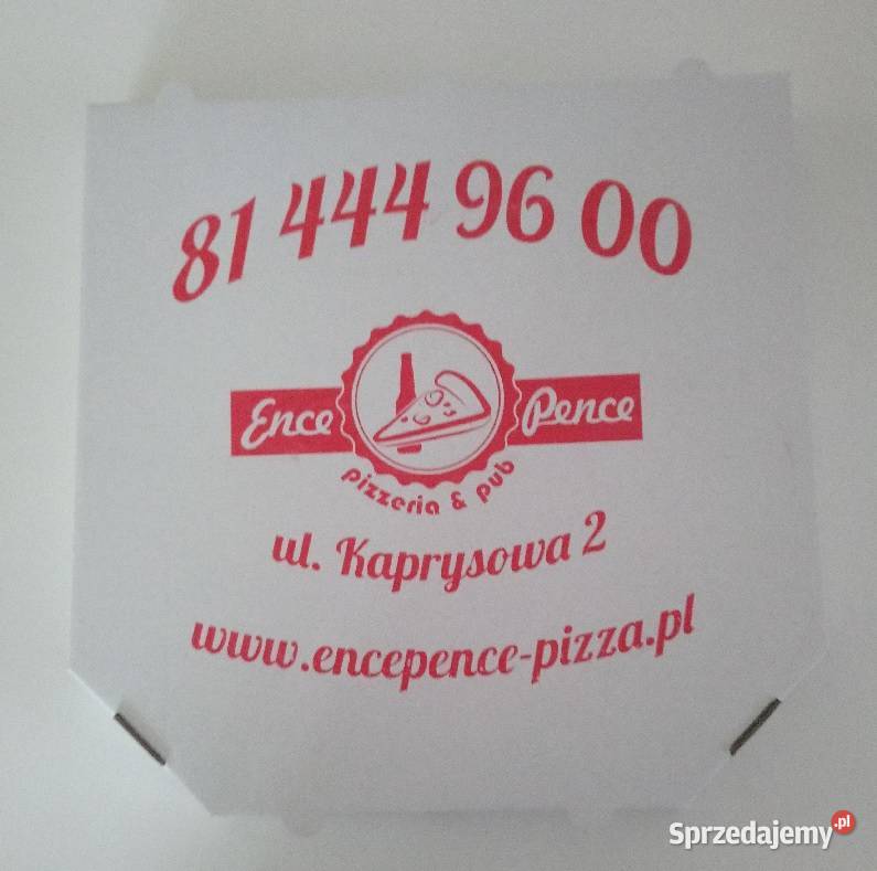 Pudełka kartony na duża pizzę z nadrukiem 2x sprzedam