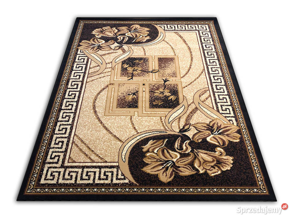 Dywan Alfa KWIATY różne wymiary brąz beż czarny Białystok