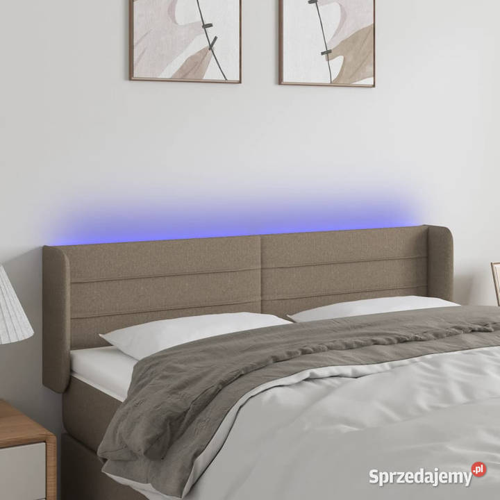 Zagłówek do łóżka z LED taupe 147x16x7888 Warszawa