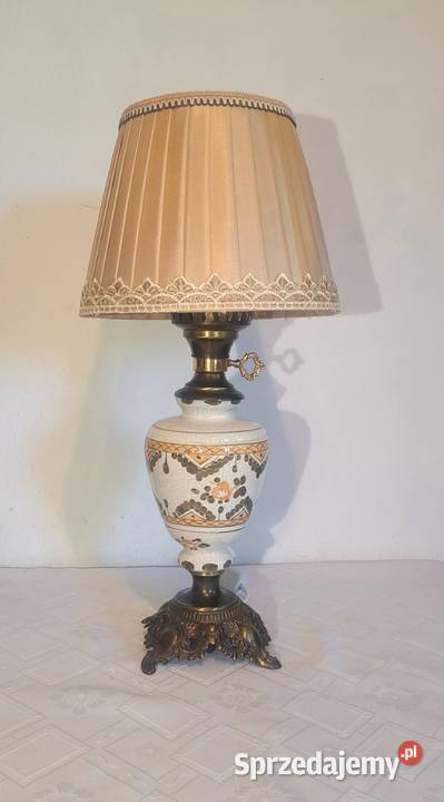 wysoka porcelanowa lampa stołowa ręcznie mazowieckie Warszawa
