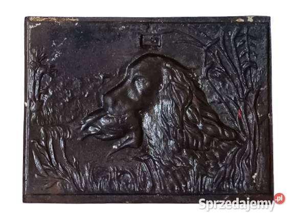 Żeliwny Obraz Relief Motyw Myśliwski Pies z
