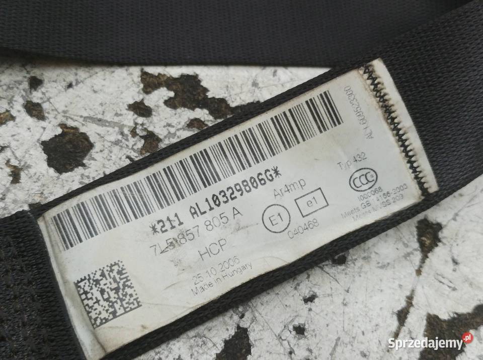 PAS BEZPIECZEŃSTWA LEWY TYŁ KANAPY 7L Porsche świętokrzyskie