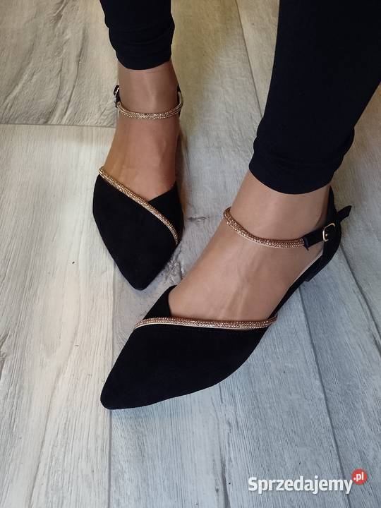 42 Czarno złote bogato zdobione baleriny Kraków