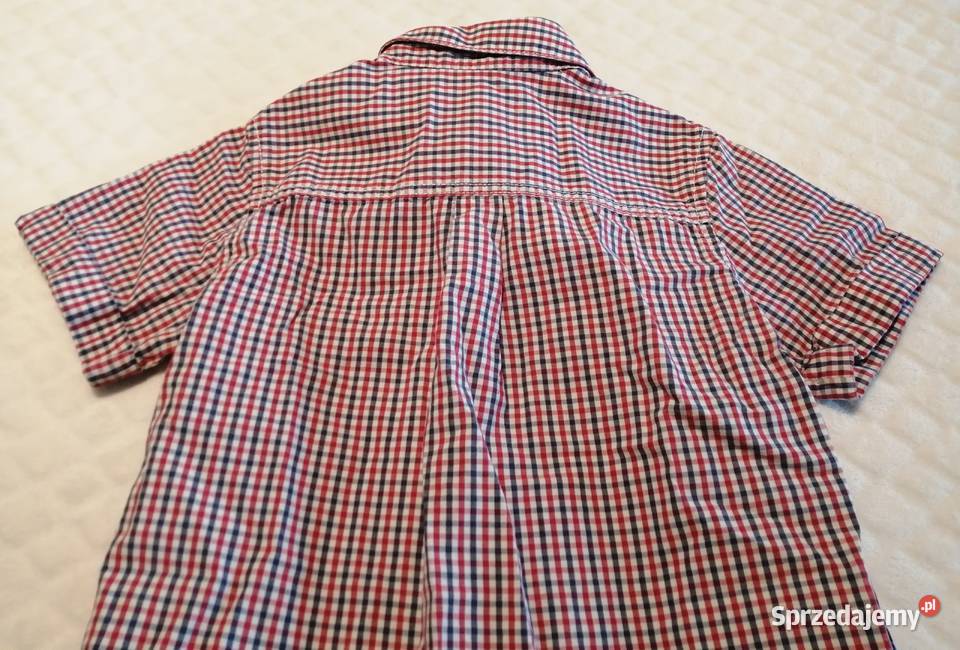 Koszula rozpinana w kratkę krótki rękaw 9298