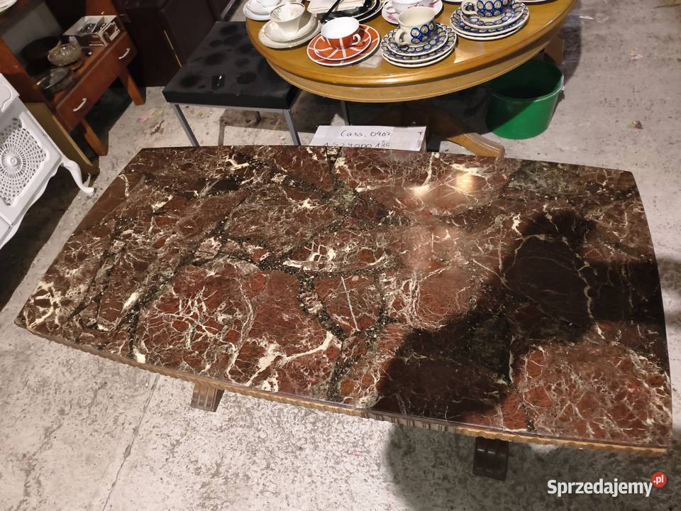 stół z marmurowym blatem Art Deco łódzkie Chorzew