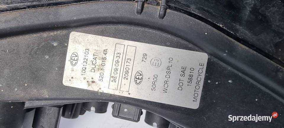 LAMPA PRZÓD MOTOR DUCATI SUPERBIKE 848 2009 EU osobowe Pozostałe Lipno