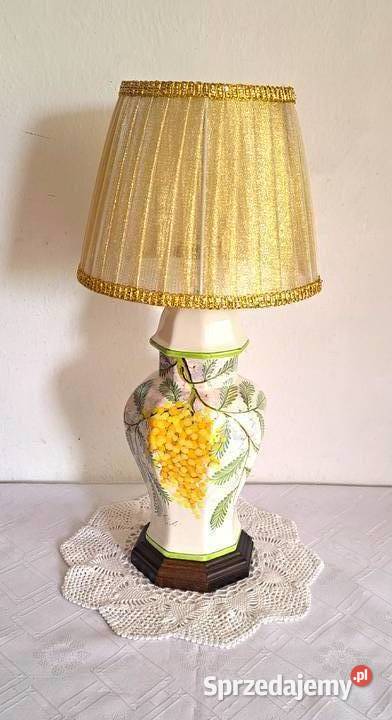 porcelanowa sygnowana ręcznie malowana lampa Warszawa