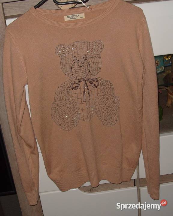 NEWSTAR FASHION sweterek z cyrkoniowym Miśkiem Rawicz sprzedam