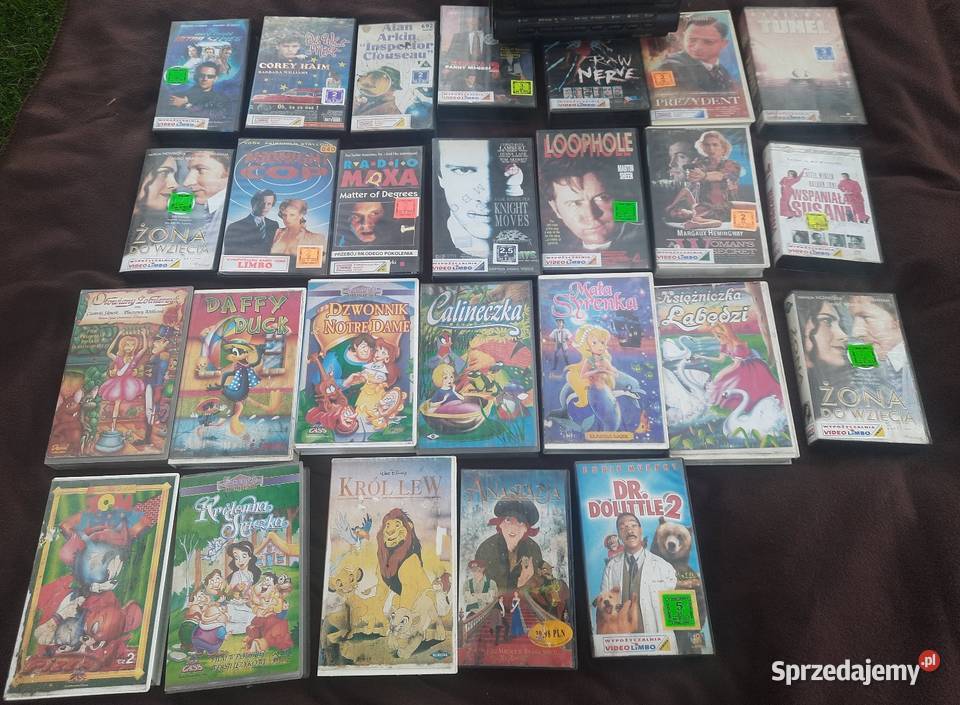 Kasety video vhs plus video odtwarzacz Elektronika Trzebinia