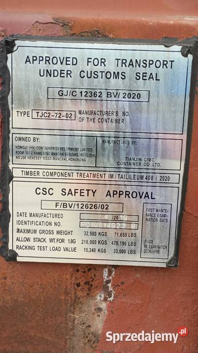 Sprzedam kontener morski magazynowy 40HC Używane Magazynowanie Warszawa